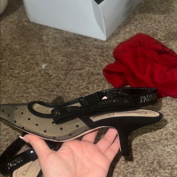 Dior Black Mesh Slingback Heels - Picture 4 of 4